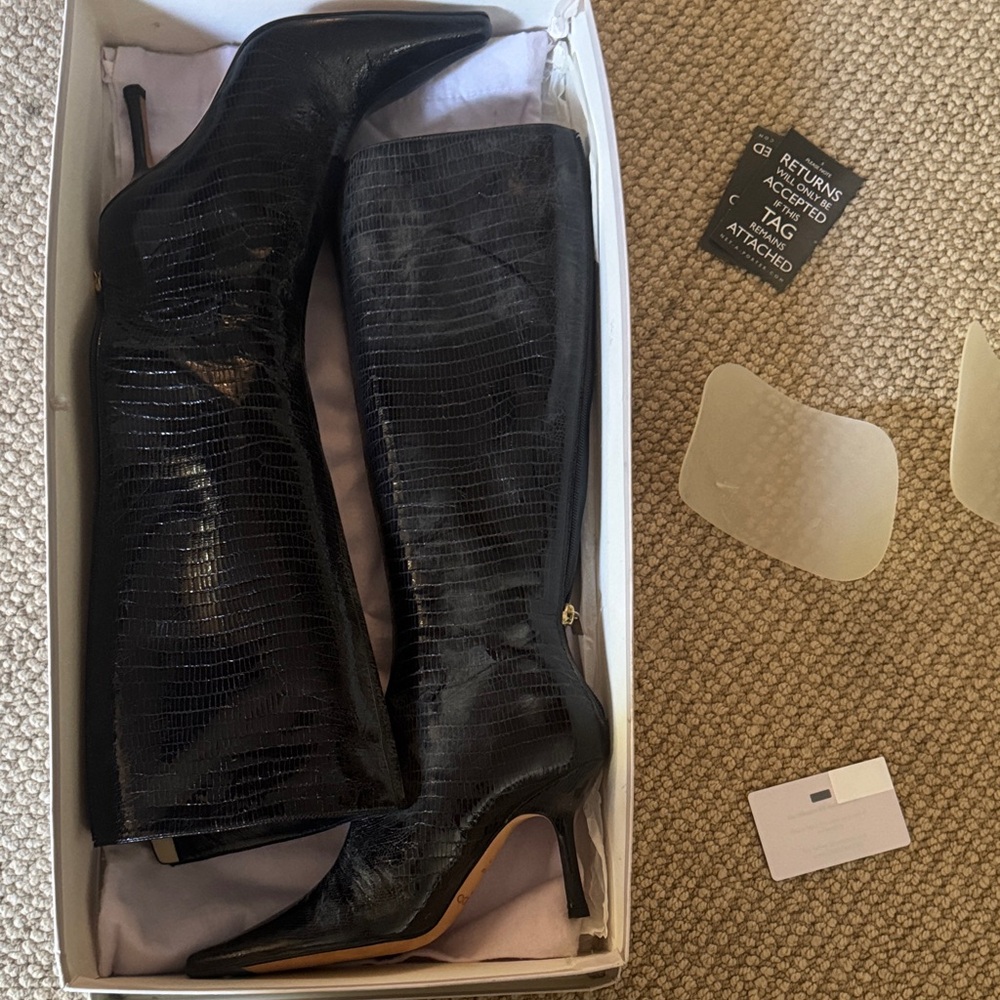 Jimmy Choo Glossy Black Heeled Boots
